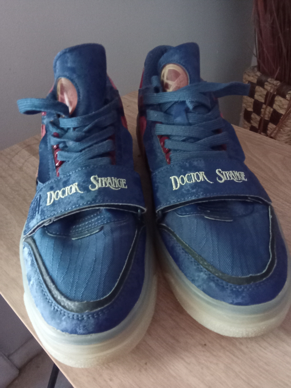 Men's Blue High-Top Sneakers with Strap